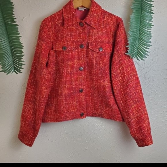 Coldwater Creek Orange Blend Tweed Blazer - Picture 1 of 8